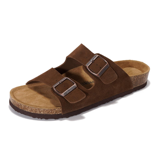 Men's | 100% Genuine Leather Sandals | Memory Foam | Lightweight | Non-Slip - Arizona Mens