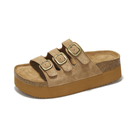 Women's | 100% Genuine Suede Wedge Sandals | Memory Foam | Lightweight | Non-Slip - Dyan