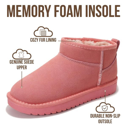 أحذية نسائية | بوت للكاحل من جلد الغزال الطبيعي 100% | مقاوم للماء | بروجكت بلاش | خفيف الوزن | مانع للانزلاق - هيبي