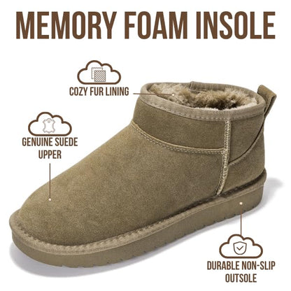 أحذية نسائية | بوت للكاحل من جلد الغزال الطبيعي 100% | مقاوم للماء | بروجكت بلاش | خفيف الوزن | مانع للانزلاق - هيبي