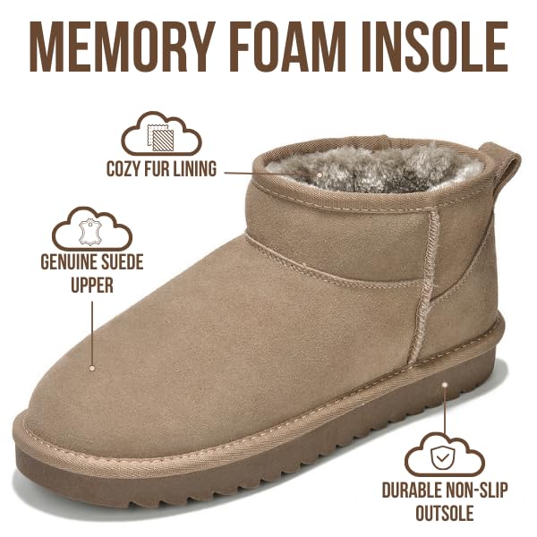 أحذية نسائية | بوت للكاحل من جلد الغزال الطبيعي 100% | مقاوم للماء | بروجكت بلاش | خفيف الوزن | مانع للانزلاق - هيبي