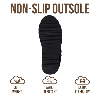 بوت نسائي قصير من جلد الغزال الطبيعي 100% من ماركة "هاغي" | نعل داخلي من إسفنج الذاكرة | خفيف الوزن | مانع للانزلاق