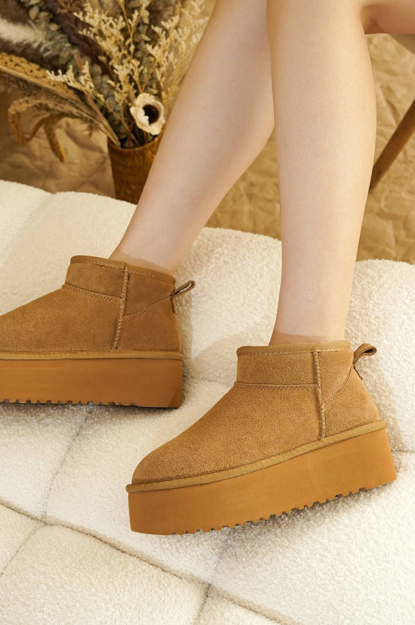 'Huggy' 100% Genuine Suede Leather Ankle Boots for Women | Memory Foam | Lightweight | Non-Slip