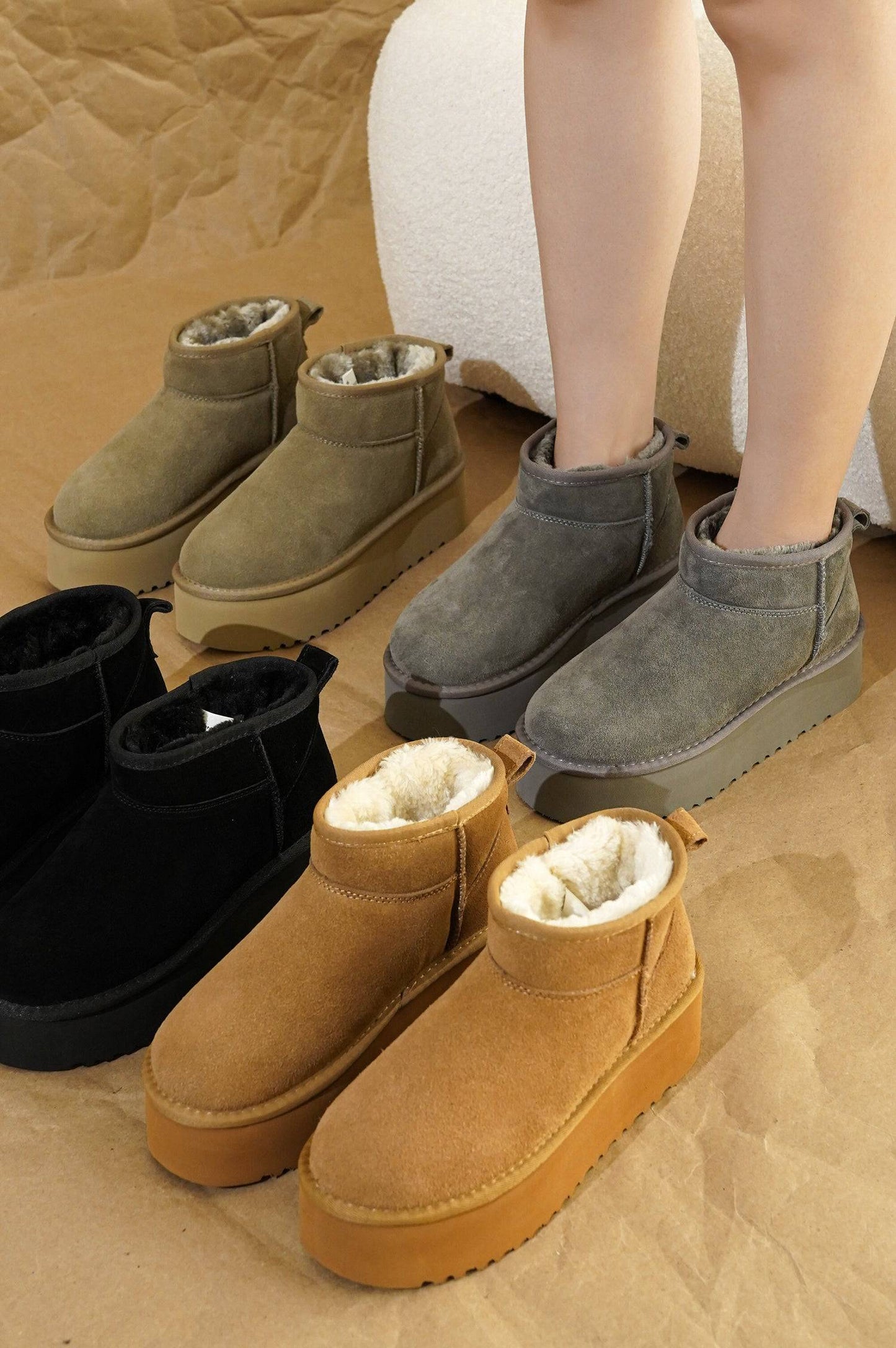 'Huggy' 100% Genuine Suede Leather Ankle Boots for Women | Memory Foam | Lightweight | Non-Slip