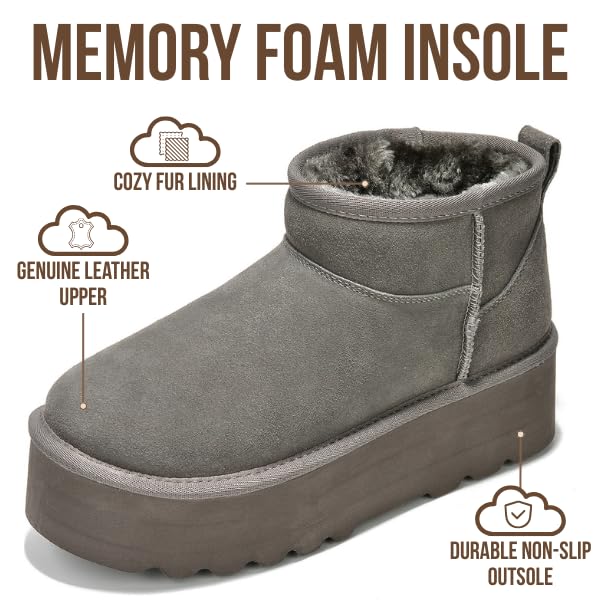 'Huggy' 100% Genuine Suede Leather Ankle Boots for Women | Memory Foam | Lightweight | Non-Slip