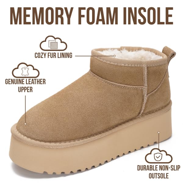 'Huggy' 100% Genuine Suede Leather Ankle Boots for Women | Memory Foam | Lightweight | Non-Slip