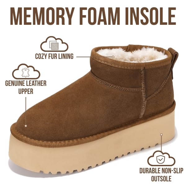 'Huggy' 100% Genuine Suede Leather Ankle Boots for Women | Memory Foam | Lightweight | Non-Slip
