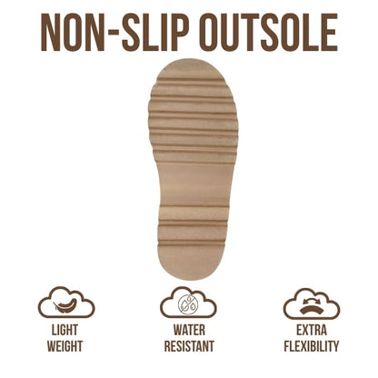 بوت نسائي قصير من جلد الغزال الطبيعي 100% من ماركة "هاغي" | نعل داخلي من إسفنج الذاكرة | خفيف الوزن | مانع للانزلاق