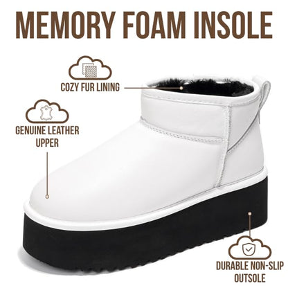 بوت نسائي قصير من جلد الغزال الطبيعي 100% من ماركة "هاغي" | نعل داخلي من إسفنج الذاكرة | خفيف الوزن | مانع للانزلاق