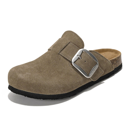 أحذية نسائية | قباقيب جلدية أصلية | إسفنج ميموري فوم | خفيفة الوزن | مانعة للانزلاق - مانشستر