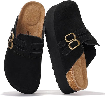 Women's | Genuine Leather Clogs for Women | Memory Foam | Lightweight | Non-Slip - Stephi