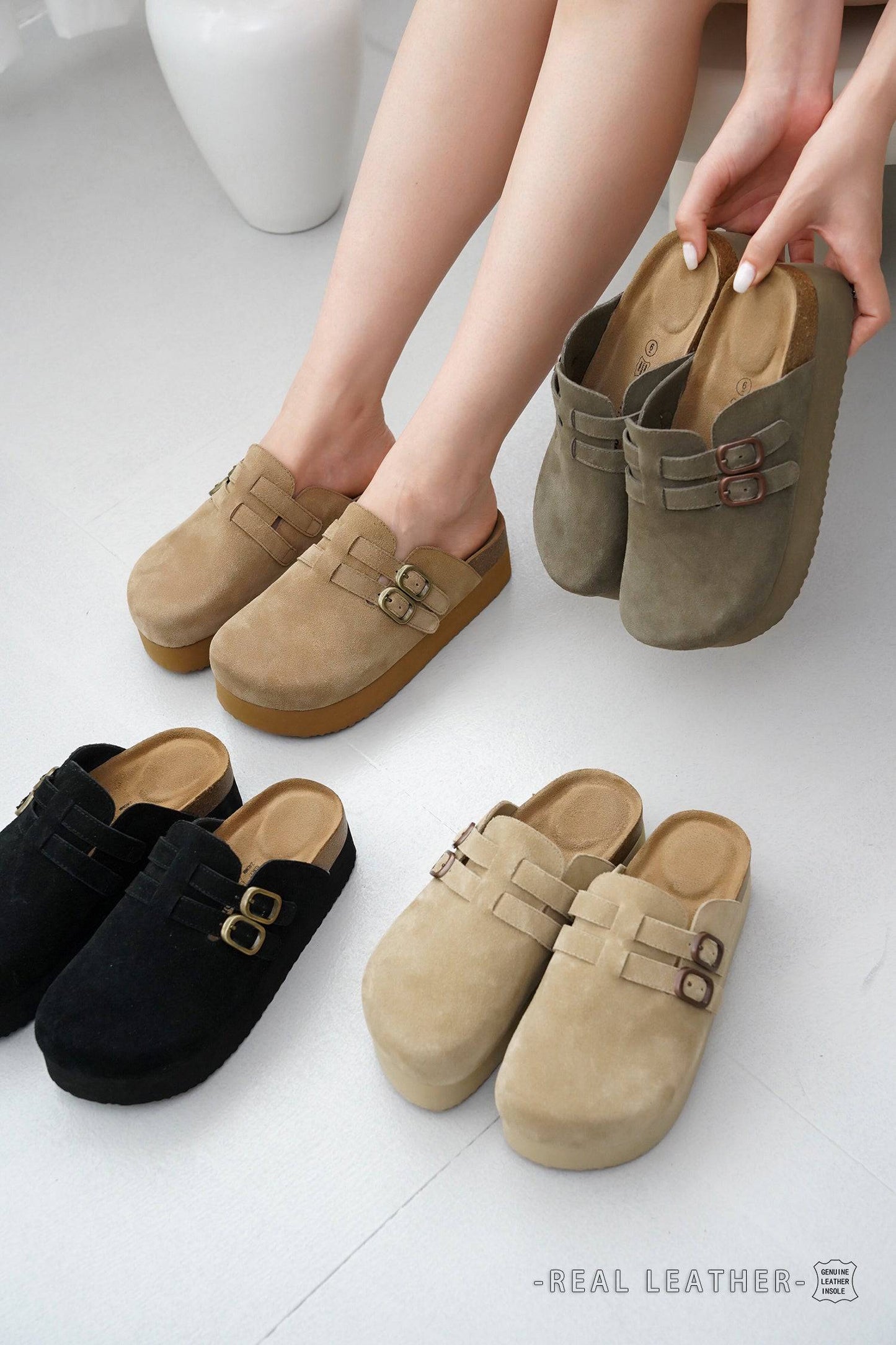 Women's | Genuine Leather Clogs for Women | Memory Foam | Lightweight | Non-Slip - Stephi