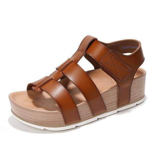 Women's | Vegan Leather Upper Wedge Sandals | Memory Foam | Lightweight | Non-Slip - Phased